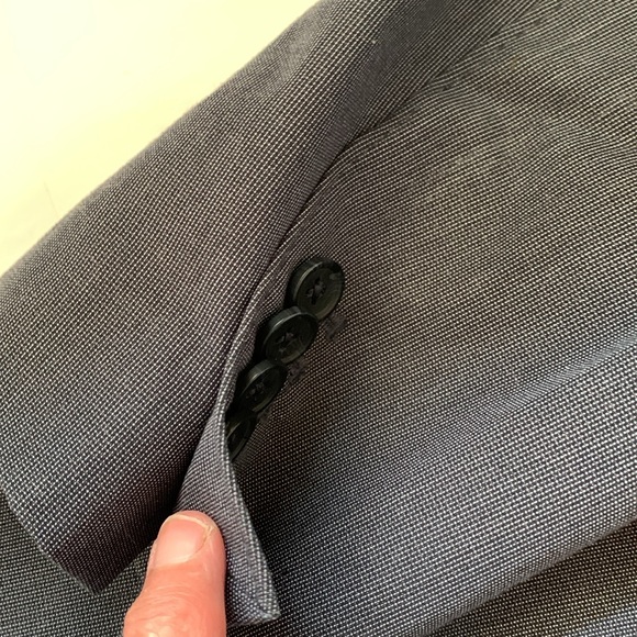 Banana Republic cotton blue-grey no iron slim fit lined 2 button blazer EUC - Picture 2 of 9